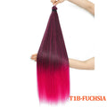 Gladys 28 Inch Crochet Braids Hair 3PCS 300g Synthetic Orange 60MW Ombre Brown T1B-330-276 Straight Braiding Hair Soft Pony Hair