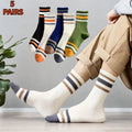 5 Pairs Men's Colorful Striped Casual Socks, Fashionable | SAMAG