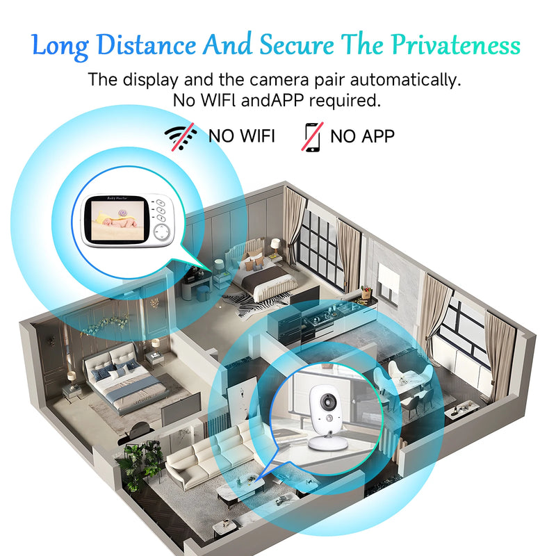 Baby Monitor New VB603 Wifi Surveillance Camera 3.2" LCD Display Video Intercom Digital Cameras Security-Protection For Newborm