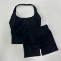 1-2pcs Gym Set Women Backless Tank Tops High Waist Scrunch Seamless Shorts High Waist Yoga Leggings Workout Sets Gym Suit