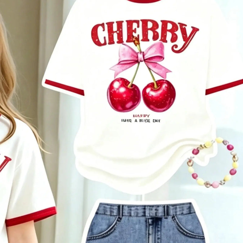 Children's Summer Casual Outfit: Girls' Cute Cherry | SAMAG
