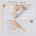 Women Professional Artistic Gymnastics Shoes Adult Half Foot Shoes Girls Suede Semi-Palm Shoes Abrasion Ballet Dance Toe Flats