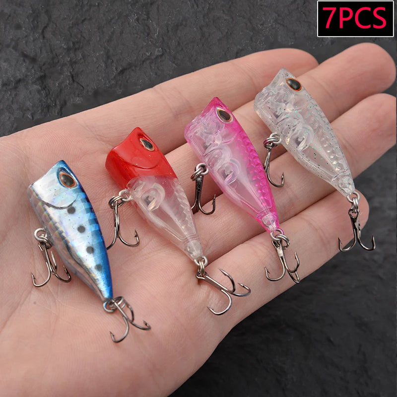 Mini Popper Crankbaits Fishing Lures Set 3d Eyes Fish | SAMAG