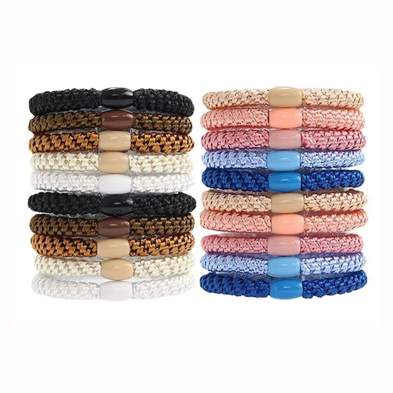5pc Europe and America Good High Elasticity Hair Ties Rope Scrunchies for Women Men Girls  Ponytail Holder Hair Accessories