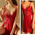 Sexy Women Lingerie Mesh Lace Nightie Nightgown Sleeveless Sling Nightwear Babydolls Dress Sexy Nightdress Exotic Sleepwear