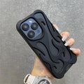 Fashion Matte Hollowed Flame Case For iPhone 15 14 Plus 13 12 16 Pro Max Creative Heat Dissipation Soft Frosted Shockproof Cover