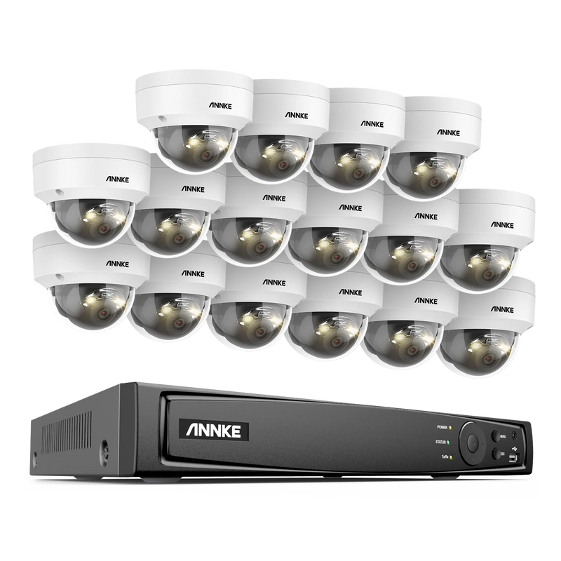 Annke 16CH NVR 12MP HD IP Security Camera Poe 6K Dual Light Audio Fixed Video Surveillance Human Vehicle Detection CCTV System