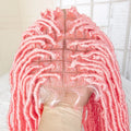 Pink Soft Faux Braids Wig for Black Women 36 Inches Synthetic Knotless Box Braided Wigs with Baby Hair Full Lace Dreadlock Wig