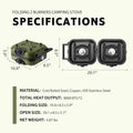 Naturehike 2 Burner Folding Camping Stove Portable Propane Gas Stove with Carry Bag 16000 BTU Stove Outdoor Picnic Equipment