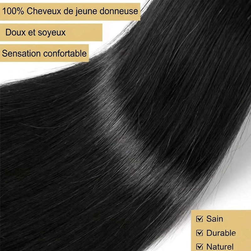 100% Raw Human Hair Weave Extensions 30 32 Inch Bone Straight Vietnamese Hair Bundles 16A Double Drawn Natural Black Color 3 4 Pcs Remy Hair Bundle For Women
