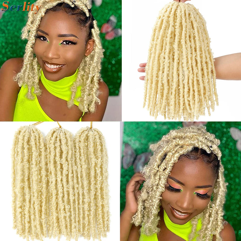 Short Butterfly Locs Crochet Hair Black Crochet Bob Hair 14”12” Light Weight Messy Distressed Butterfly Faux Locs Crochet Braids