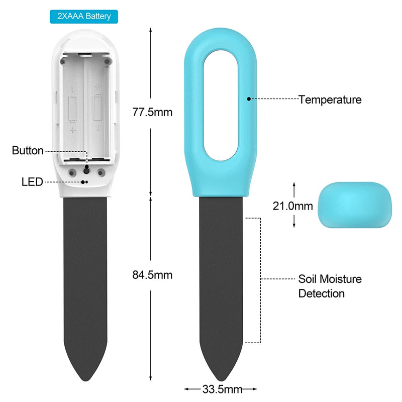Haozee Tuya Smart Bluetooth Soil Tester Temperature and Humidity Meter Thermo Hygrometer Garden Automation Irrigation Detector