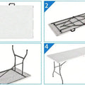 4FT/6FT Plastic Folding Table, Shooting Table, HDPE Portable Picnic Table Outdoor, For Camping, Party, Wedding, Picnic