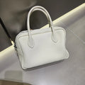 Genuine Leather Women's Boston Bag, New Niche Design Double Zipper Simple Wide Shoulder Strap Fashion Portable Shoulder Bag