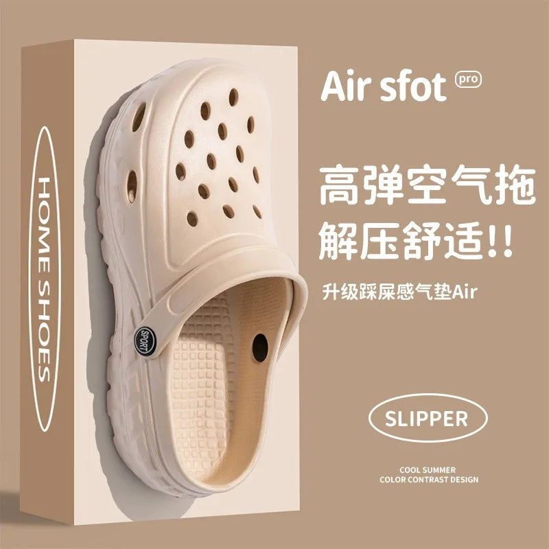 Women's Spring and Summer Casual and Comfortable Slippers EVA Thick Sole Anti-Slip Breathable Wide Foot Friendly Home Slippers