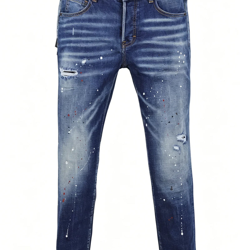 6057 Four Seasons New Men's Wear Washed Ripped Patch | SAMAG
