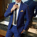 2025 Suit (Blazer+ Pants) Men's Boutique Fashion, Business Gentleman, Slim Fit, Outdoor Wedding, Plaid Trend, Banquet Suit