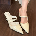 2026 Summer New Women's Fashionable Pointed-Toe Mules Designer Brand Womens Slippers Outdoor Sexy Party Stiletto Sandals Size 42