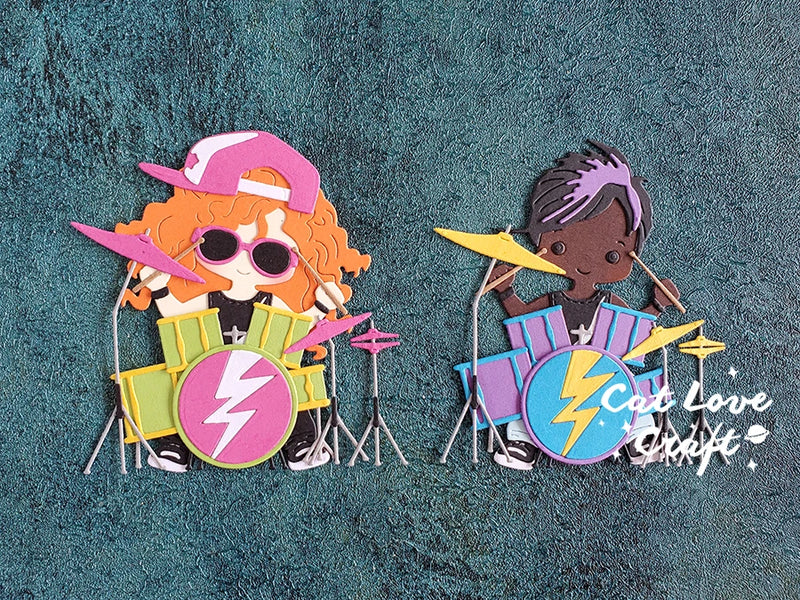 Catlove Rock Drum kit Metal Cutting Dies Scrapbooking Mold Stencil Die Cuts Card Making DIY Craft Embossing New Dies For 2022