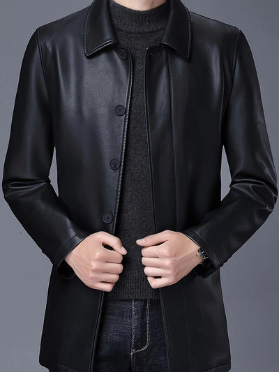 Classic Mid-Length Lapel Trench Coat with Fleece Lining | SAMAG