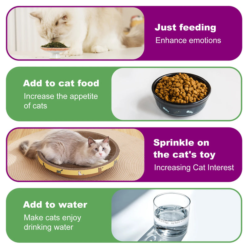 Cat Toys - Silvervine Catnip for Cats, 100% Natural Catnip Catnip Herbal Tea Loose Leaf, 210ML, Safe for All Cat Ages Pet Supply