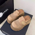 2026 Women's Fashion Chunky Platform Mules Slip-On Breathable Summer Shoes Casual Comfort Slides