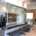 l Tempered Glass Led Mirror Waterfall Wall Fountain Water Bubble Fall Wall Indoor customized product