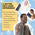 Bath Towel Back Scrubbing Towel Dual Sided Durable Exfoliating Body Towel Back Strap Unisex Detox Mud Back Scrub Extended Towel