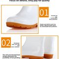 High Tube White Labor Protection Rain Boots Medium Tube Short Tube Waterproof Shoes Water Shoes