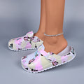 Women Indoor Slippers Mule Clogs Buttery Printing Nurse Shoes Soft EVA Waterproof House Slippers Casual Anti-Slip Clogs