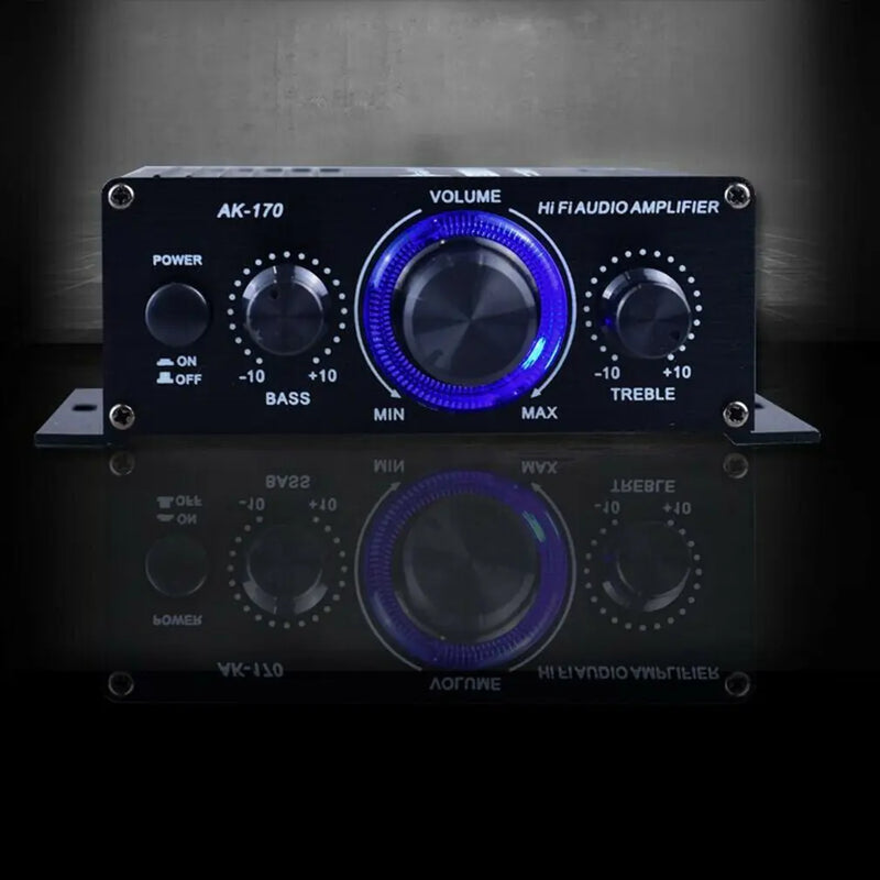 AK170 Power Amplifier Audio Karaoke Home Theater 12V Mini Amplifier 2 Channel Bluetooth Class D Amplifier USB Input Dropshipping