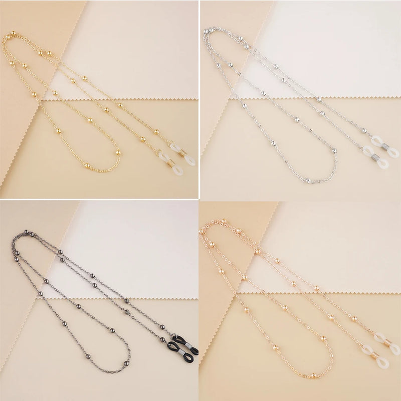 Fashion Metal Men women Eyeglass Chains Sunglasses Reading Beaded Glasses Chain Eyewears Cord Strap Rope female glasses chain
