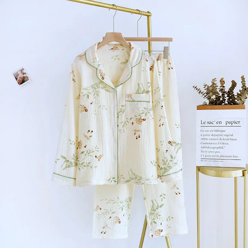 New Large Size Pajamas Women Cotton Crepe Home Service | SAMAG