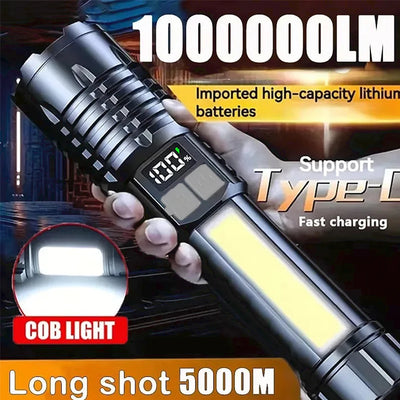 High Power LED Flashlight Powerful TYPE - C Rechargeable | SAMAG