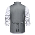 Men's Wedding and Party Vest with Diagonal Front Placket and Single-Button Closure