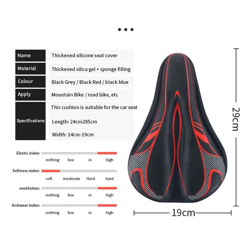 3D Mtb Saddle GEL Bicycle Seat Cover Men and Women Road - View 5 | SAMAG