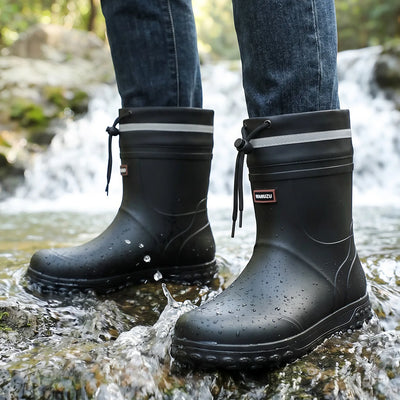 Men's Fashion Rain Boots Anti-Slip Waterproof Shoes Thick | SAMAG