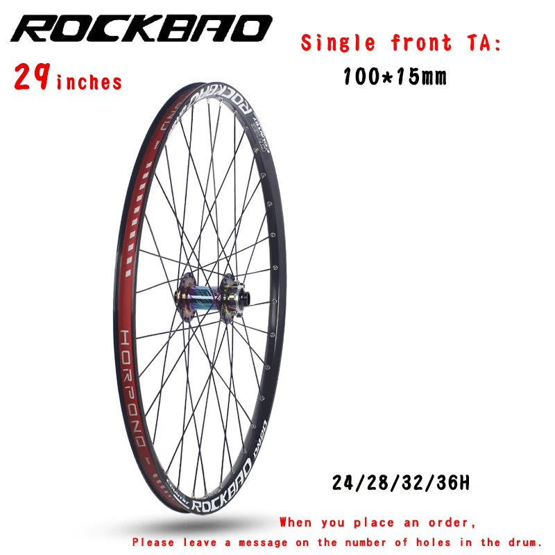 ROCKBAO Mountain Bike Wheelset 24/26/27.5/29 Inches Disc Brake Aluminum Alloy 4Bearings 7-12Speed Thru Axle MTB Bicycle Wheel