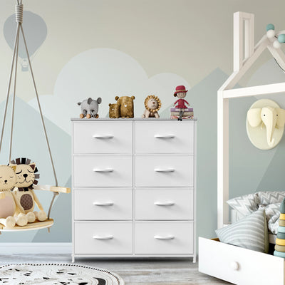 JHK Children's Wardrobe For Bedroom With 8 Fabric Drawers | SAMAG