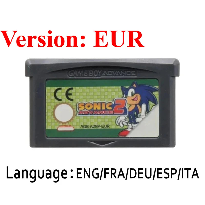 Sonic The Hedgehog Advance 1 2 3 Genesis GBA Game Cartridge for Game Boy GBA SP Retro Platformer Video Game Collection Gift