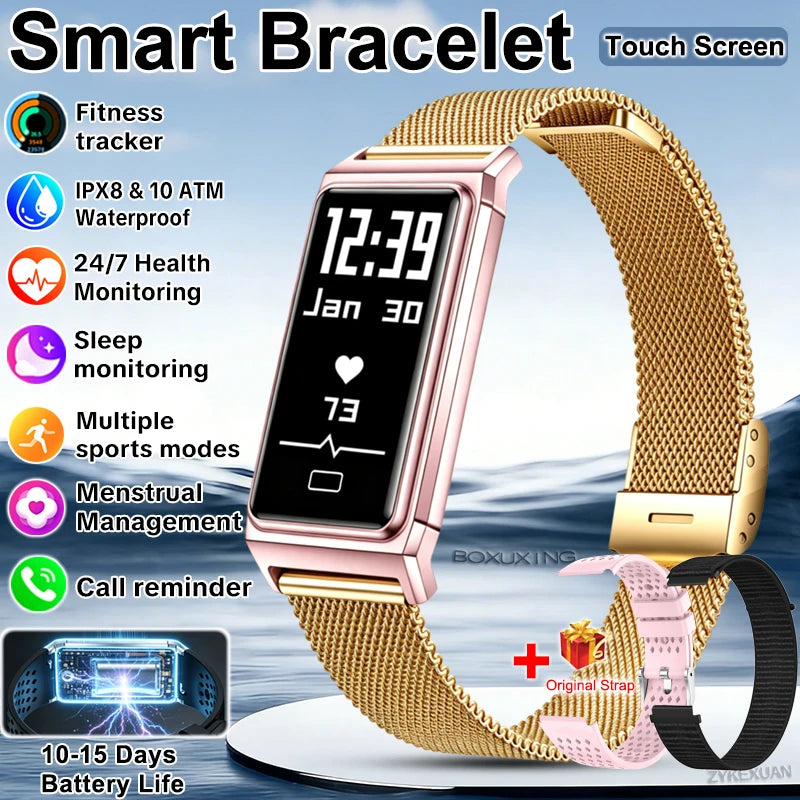 2026 New Smart Bracelet Men Women Sleep Health Monitor Sports Fitness Tracker 10ATM Waterproof 15 Days Battery Life Smartwatches