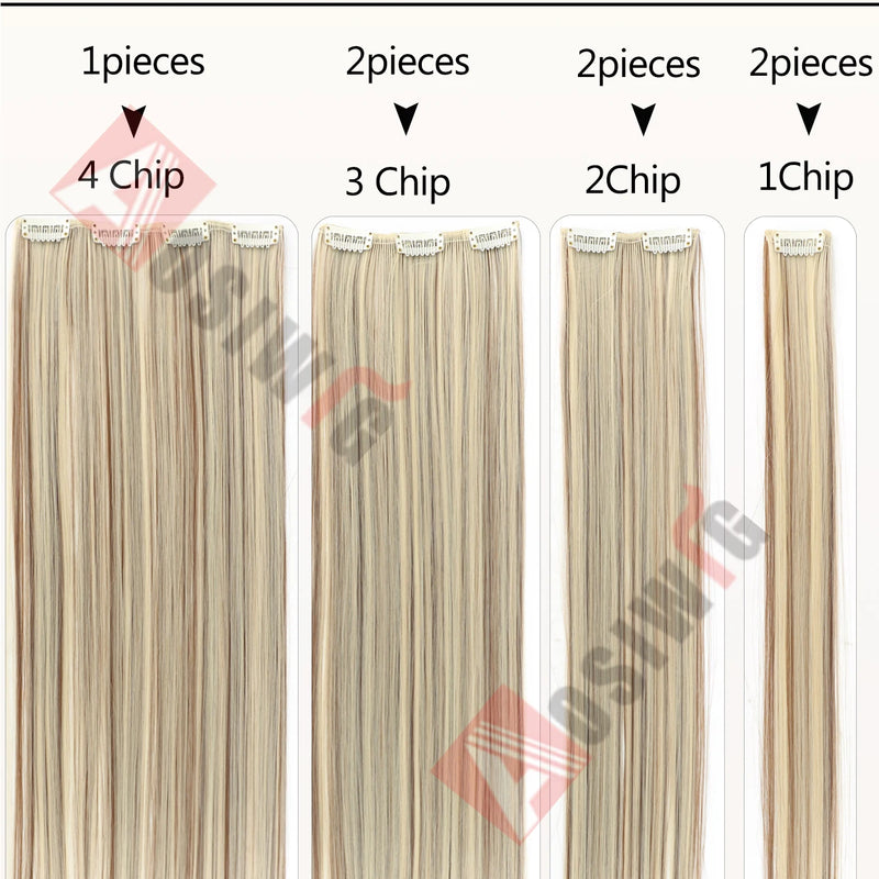 18-32Inch 16 Clips in Hair Extensions Long Straight Hairstyle Synthetic Blonde Black Hairpieces Heat Resistant False Hair Daily