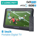 LEADSTAR D8 Portable TV 8 Inch DVB-T2 ATSC ISDB-T tdt DTT Digital and Analog Mini Small Car Television Support TF MP4 H.265 AC3