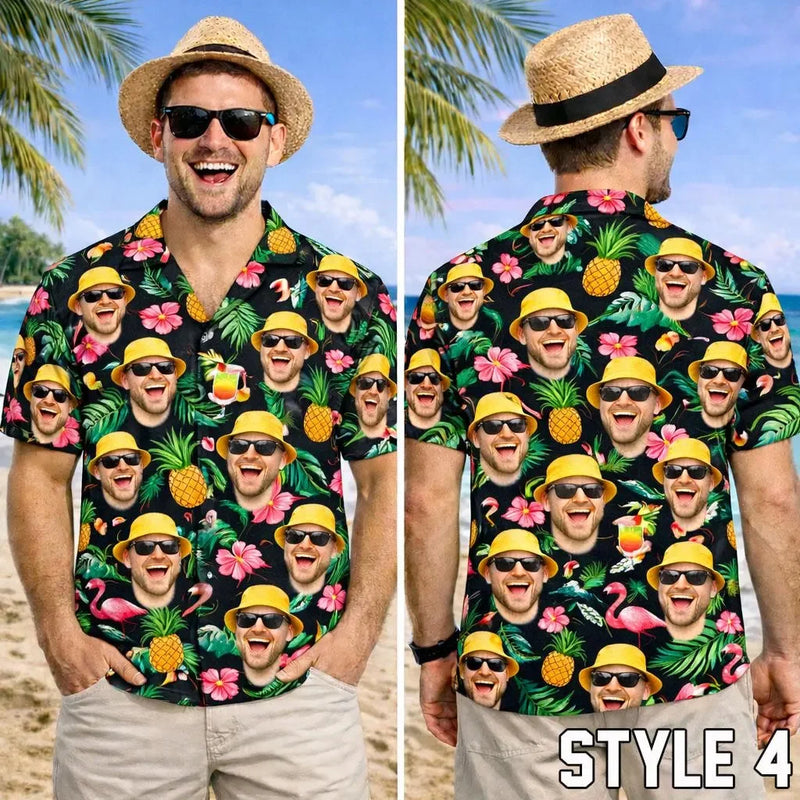 Custom Face Hawaiian Shirt, Funny Summer Beach | SAMAG