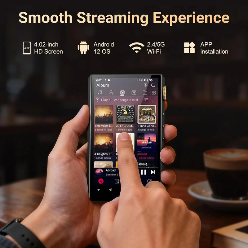 32GB/160GB HiFi Hi-Res Audio Player,  Bluetooth and WiFi, 4.4mm Balanced, Dual ESS DAC, 4.02" Digital DSD512 Lossless Spotify
