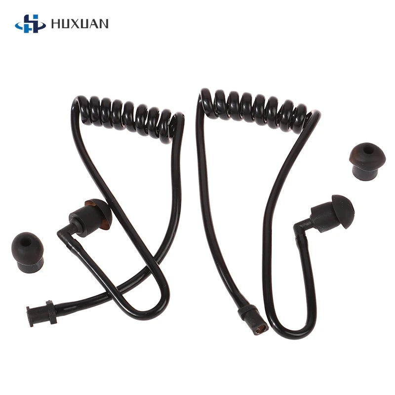 2Pcs Spring Air Tube Coil Acoustic Air Tube Earplug Replacement For Radio Earpiece Headset Walkie Talkie Earphone Coil