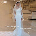 LORIE Lace Beach Wedding Dresses 3D Floral Applique - View 4 | SAMAG
