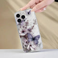 Purple butterfly with floral motif for iPhone 17 16/15/14/13/12/11 Pro Max Plus