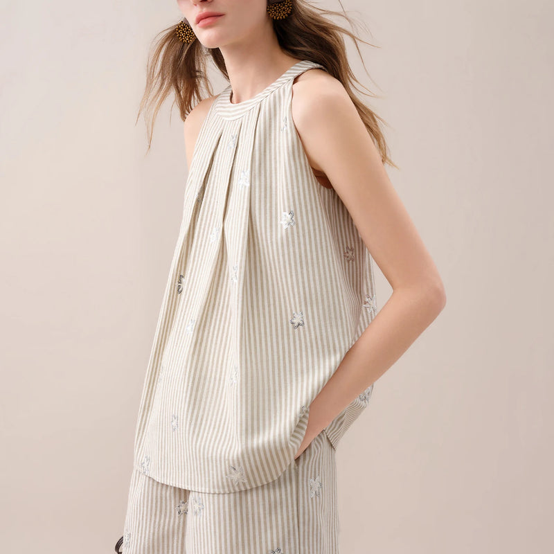 FSLE【Premium Series】 Summer Women's Striped Embroidered - View 2 | SAMAG