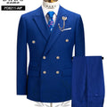 DAROuomo 2026 Men's Slim Fit Formal Business Suit 2Pcs Set - DR8211 (Jacket + Pants) for Work Wear